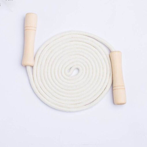 Cotton Braided Wooden Handle Jump Rope for Kids (2)