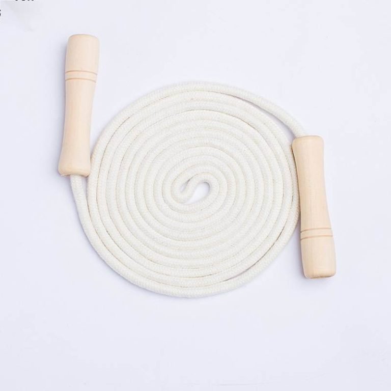 Cotton Braided Wooden Handle Jump Rope for Kids (2)
