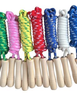 Cotton Braided Wooden Handle Jump Rope for Kids (3)