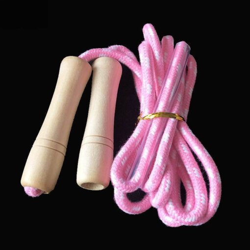 Cotton Braided Wooden Handle Jump Rope for Kids (4)