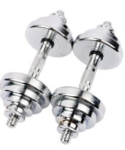 Fitness Steel Plated Dumbbell Free Barbell (1) 1