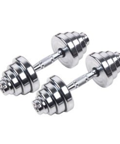 Fitness Steel Plated Dumbbell Free Barbell (2)