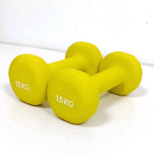 Frosted Plastic Dipped Hex Dumbbell With Flat Head (1)