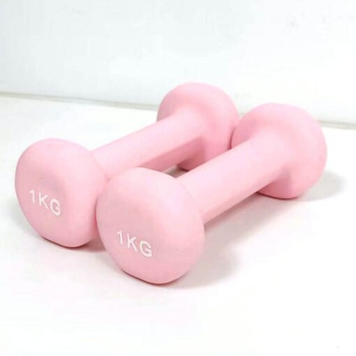 Frosted Plastic Dipped Hex Dumbbell With Flat Head (4)