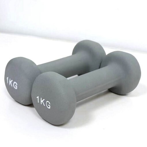 Frosted Plastic Dipped Hex Dumbbell With Flat Head (5)