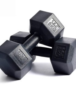 One piece Molded Hexagonal Rubber Dumbbell