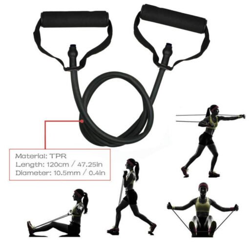 Single Resistance Band Exercise Tube with handle (4)