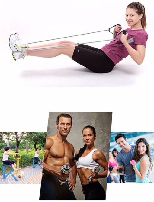 Single Resistance Band Exercise Tube with handle (7)