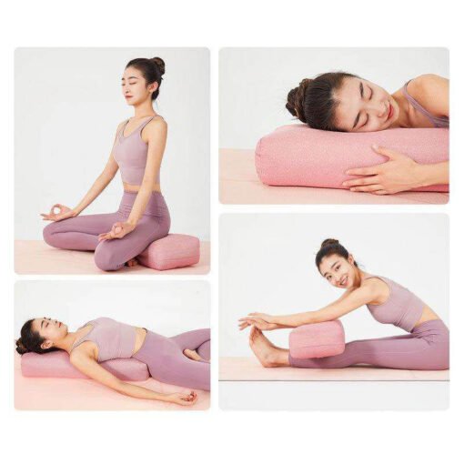 Yoga Bolster Pillow Premium Meditation Bolsters Supportive Rectangular Cushion (4)