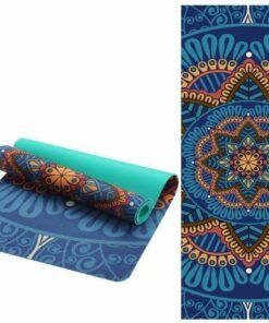 Premium Lotus Pattern Suede TPE Yoga Mat