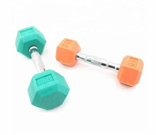 Colored Rubber Coated Hex Dumbbell(LB)