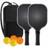 Jeu de raquettes de Pickleball en graphite et fibre de carbone