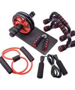 Four-wheel AB wheel push-up jump rope pull rope set