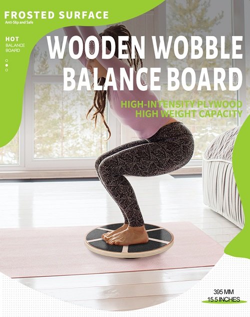 Balance TrainingWooden Wobble Balance Board