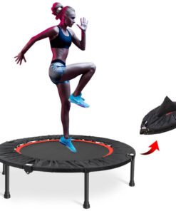 Foldable Mini Trampoline with Adjustable Foam Handle (2)